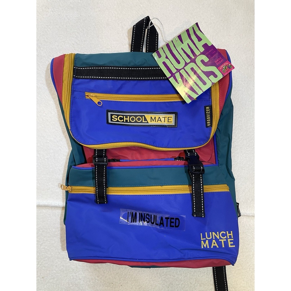 Schoolmate Back Pack Lunchbox Cooler Vintage 90s Colorful Kids School Supplies‎